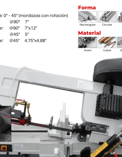 BS-712N Máquina Sierra Cinta con Abertura Monofásica