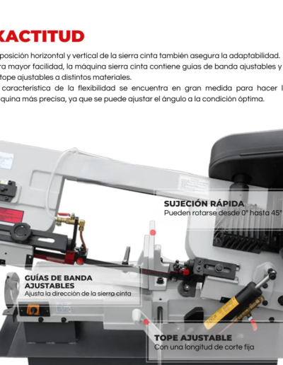 BS-712N Máquina Sierra Cinta con Abertura Monofásica