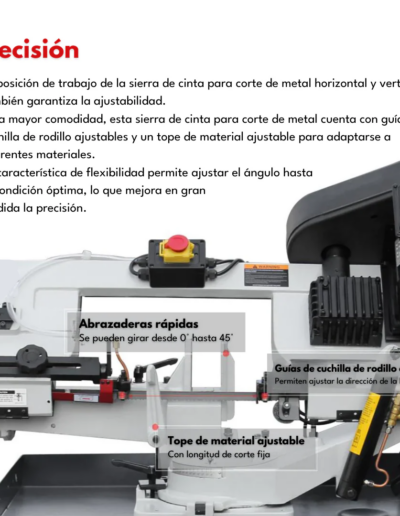 BS-712R Máquina Sierra Cinta con Abertura Monofásica